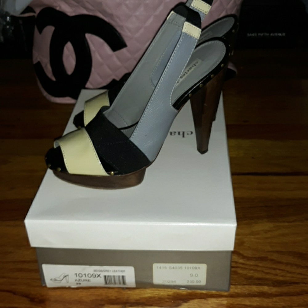 Charles David slingback peep toe sexy heels pumps